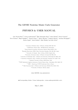 PHYSICS & USER MANUAL - Genie