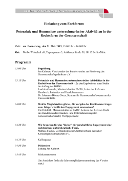 Forum Genossenschaften 21.05. Einladung