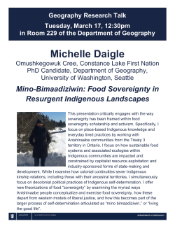 Michelle Daigle - Department of Geography