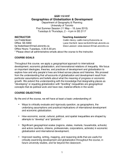 Course Syllabus GGR112 - Department of Geography