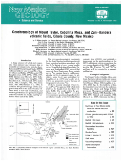 Geochronology ol Mount Taylor, Gebollita Mesa, and Zuni