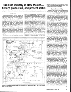 Uranium industry in New Mexico - New Mexico Bureau of Mines and