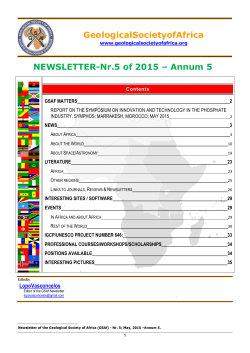 GeologicalSocietyofAfrica NEWSLETTER