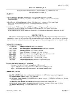 Curriculum Vitae - Department of Geology