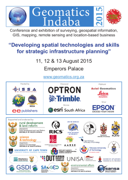 Geomatics Indaba 2015 Conference and Exhibition Brochure