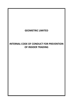 Internal Code of Conduct for Prevention of Insider Trading final