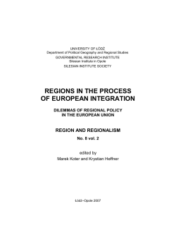 regions in the process of european integration