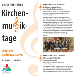 Flyer Kirchenmusiktage - Kirchgemeinde St. Georgen Glauchau