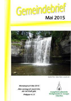 Gemeindebrief Mai 2015 - Kirchgemeinde St. Georgen Glauchau