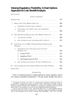 Valuing Regulatory Flexibility: A Real Options Approach to Cost