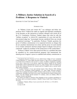 A Military Justice Solution in Search of a Problem