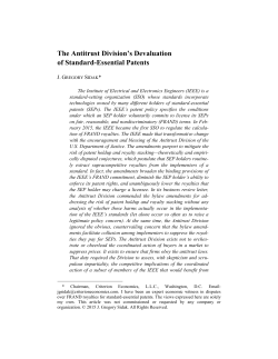 The Antitrust Division`s Devaluation of Standard