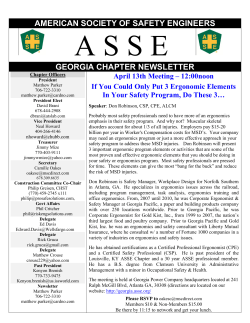 ASSE Newsletter - Georgia Society of Safety Engineers