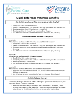 Quick Reference Veterans Benefits