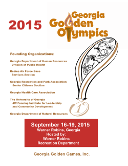 September 16-19, 2015 - Georgia Golden Olympics