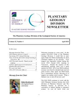 planetary geology division newsletter