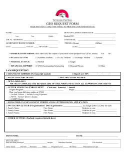 GEO REQUEST FORM - UNM: Global Education Office