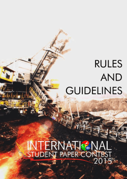 rules and guidelines - Geoweek 2015