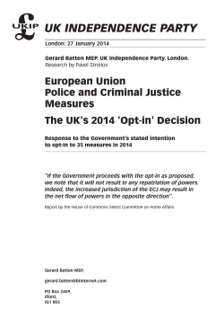 European Union Police and Criminal Justice Measures: The UK`s