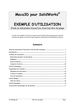 Meca3D pour SolidWorks&Acirc;&reg; EXEMPLE D`UTILISATION