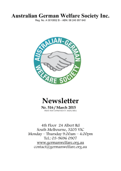 Australian-German Welfare Society Inc - the Australian