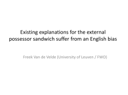 Existing explanations for the external possessor sandwich suffer