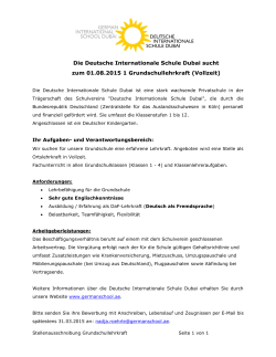 Grundschullehrkraft - Deutsche Internationale Schule Dubai
