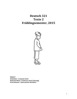 Deutsch 321 Texte 2 FrÃ¼hlingsemester, 2015