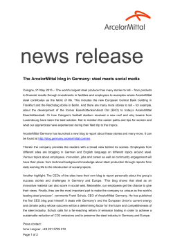 The ArcelorMittal blog in Germany