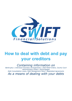 Swift â In Debt Dealing With Your Creditors