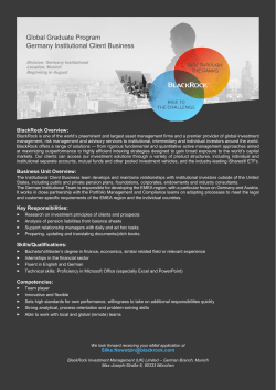 Global Graduate Program Germany Institutional Client Business