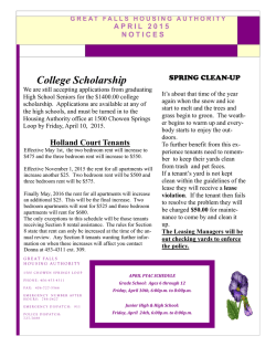 April 2015 - Great Falls Housing Authority