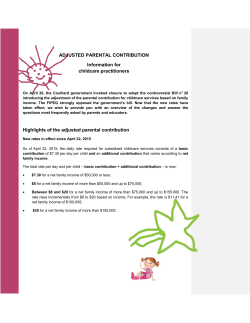 ADJUSTED PARENTAL CONTRIBUTION Information for childcare