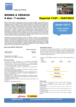 Programa Especial BOSNIA 11 a 19 JULIO 2015