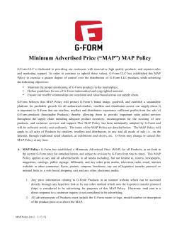 Minimum Advertised Price (âMAPâ) MAP Policy - G-Form