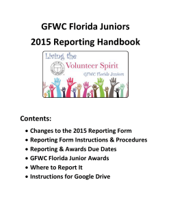 GFWC Florida Juniors 2015 Reporting Handbook Contents