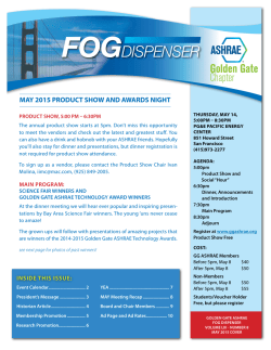 MAY 2015 PRODUCT SHOW AND AWARDS NIGHT