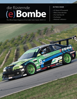 IN THIS ISSUE Â» 25 Hours of Thunderhill Â» Meet a New Member