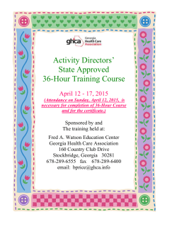 GNHA STATE Approved Activity Director`s 36 Hour Course