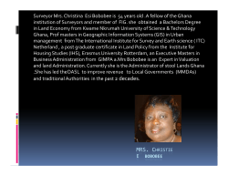 Surveyor Mrs. Christina Esi Bobobee is 54 years old .A fellow of