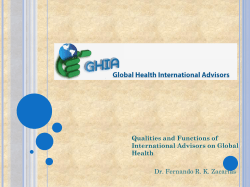 - Global Health International Advisors (GHIA)