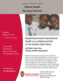 Negotiating Female Reproductive Health as an Adolescent Girl in