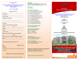 Short Term Training Program 11-15 May 2015