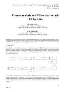 Frames analysis and Video creation with C# by using OFDM System
