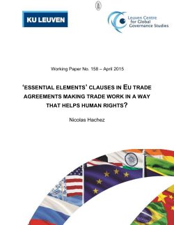 `essential elements` clauses in eu trade agreements