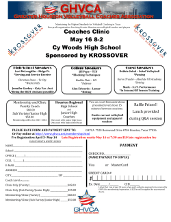 Coaches Clinic May 16 8-2 Cy Woods High School