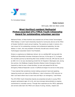 UTC/YMCA Youth Citizenship Award for Outstanding Volunteer