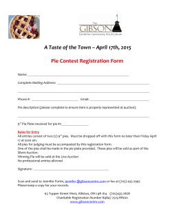 A Taste of the Town â April 17th, 2015 Pie Contest
