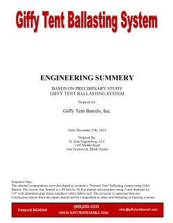 Engineer Summary Report - Giffy Tent Barrels, Inc.