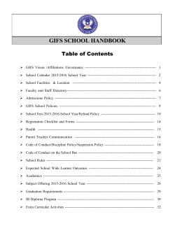 GIFS SCHOOL HANDBOOK